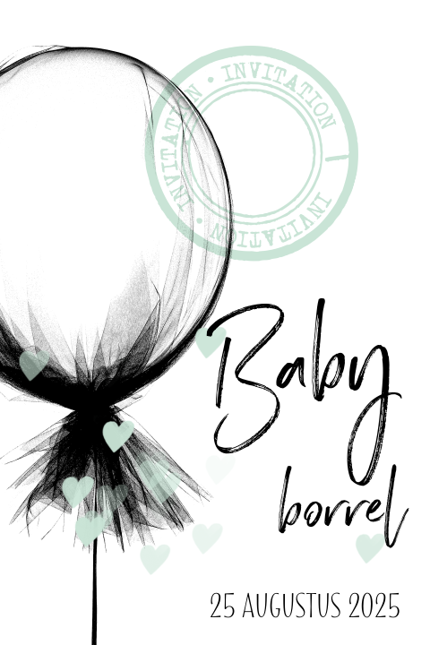 Babyborrel uitnodiging ballon