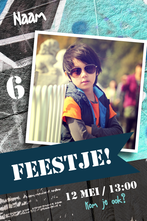 Stoere uitnodiging jongensfeestje kinderpartij