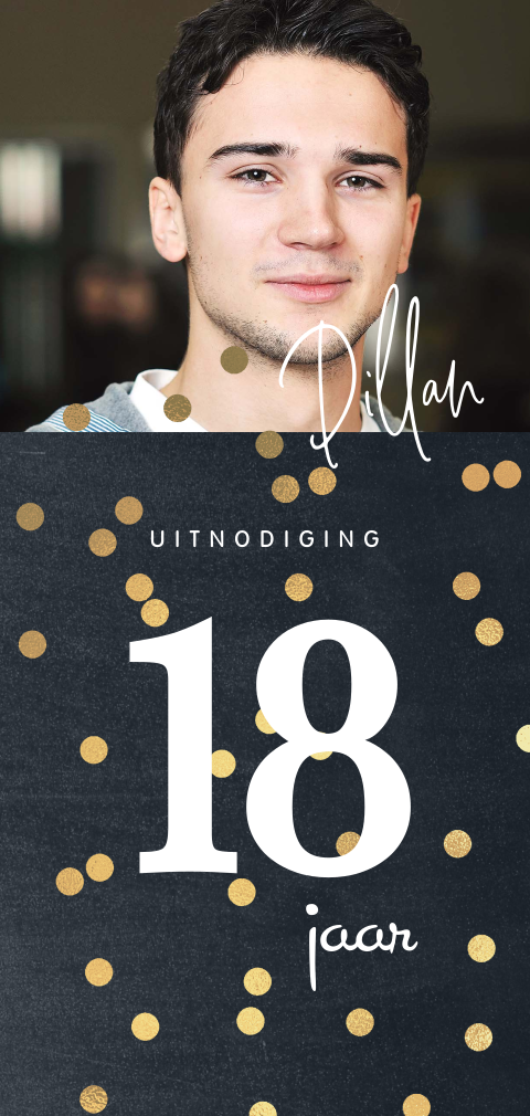 Uitnodiging 18 jaar verjaardag met foto