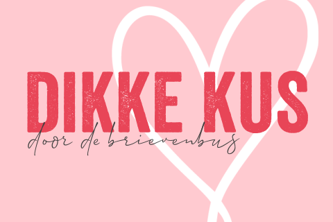 Dikke kus kaart lieve kaart met hart