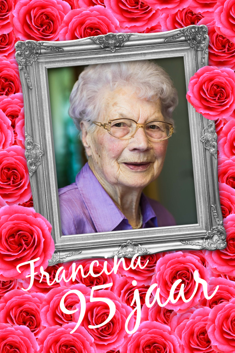 Uitnodiging verjaardag rozen 95 jaar