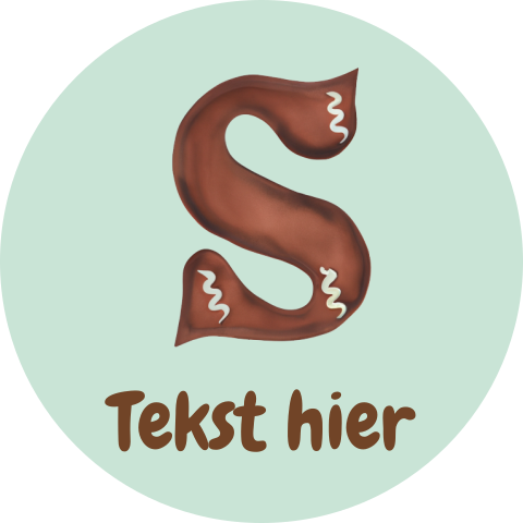 Hippe Sinterklaas sticker met chocoladeletter en eigen tekst
