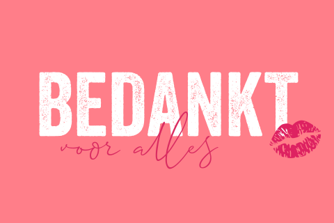 Bedankkaart kus bedankt voor alles