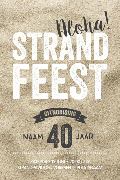 Strandfeest uitnodiging