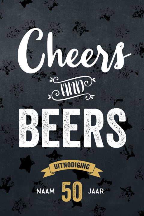 Cheers and Beers hippe verjaardag uitnodiging