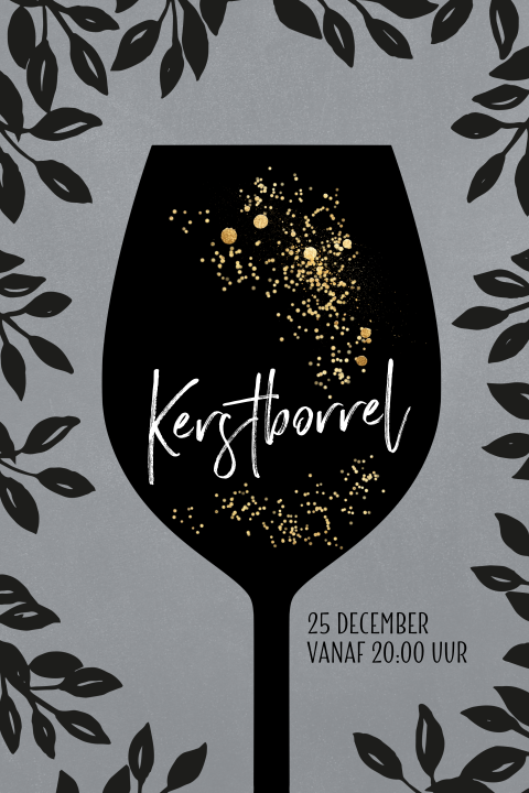 Luxe kerstborrel uitnodiging