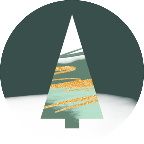 Kerst sluitzegel stickervel abstracte kerstboom