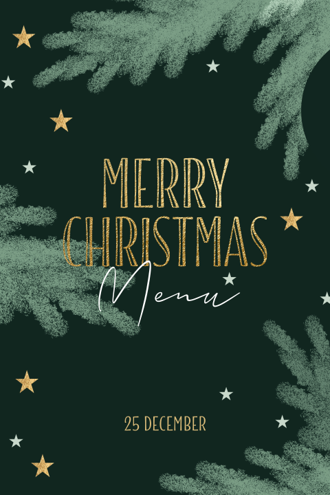 Kerst menukaart zelf maken en laten afdrukken Merry Christmas
