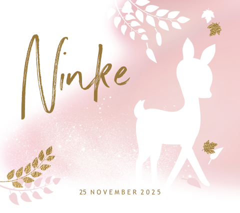 Lief geboortekaartje hertje Belgisch vierkant