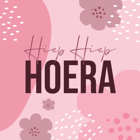 Lieve verjaardagskaart bloemen botanisch roze