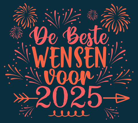 Hippe kerstkaart en nieuwjaarskaart 2025 beste wensen
