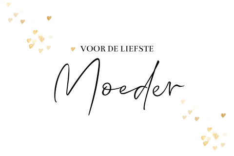 Stijlvolle Moederdag kaart gouden hartjes