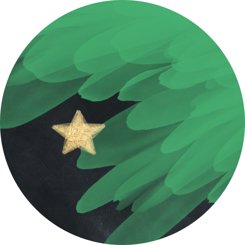 Kerst sticker sluitzegels hippe kerstboom takken