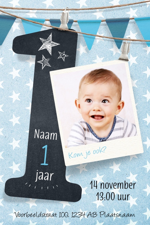 Uitnodiging 1 jaar jongen verjaardag