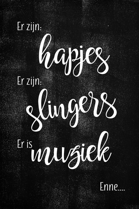 Komische uitnodiging hapjes slingers drank