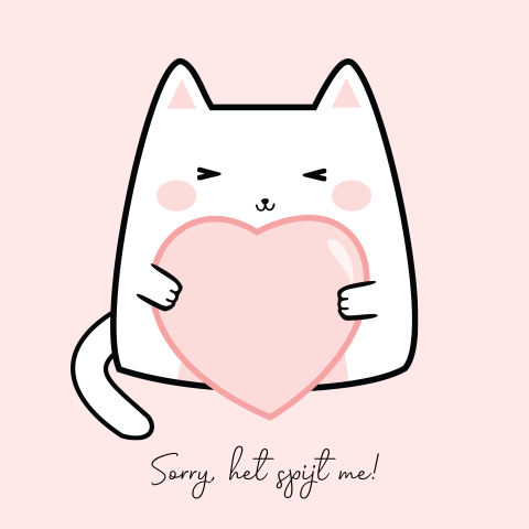 Sorry kaart met een lieve kat