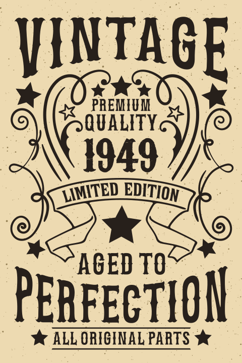 Vintage verjaardagskaart man stoere typografie