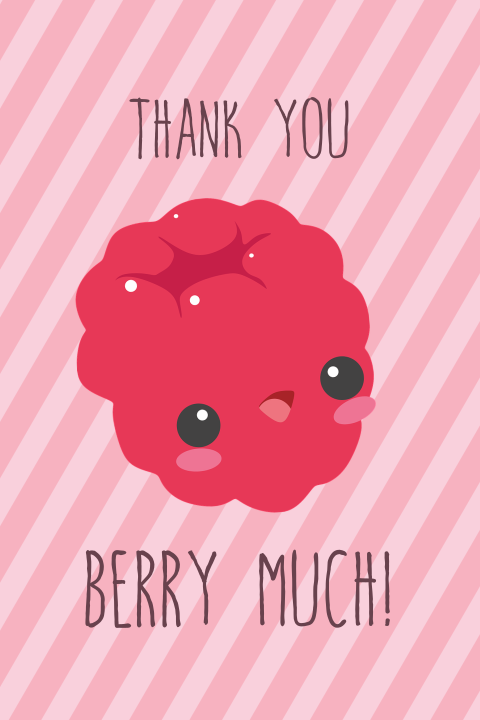 Bedankkaart thank you berry much