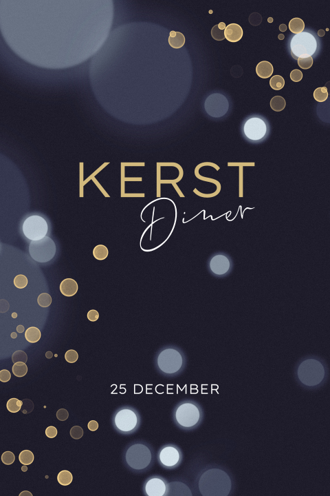 Kerstdiner menukaarten maken feestelijk blauw