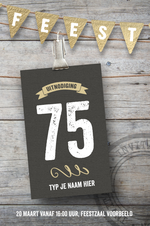75 jaar verjaardag uitnodiging feest