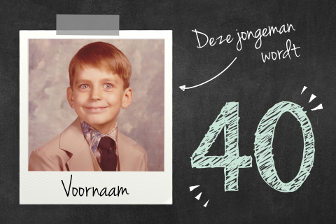 Uitnodiging met foto van vroeger 40 jaar
