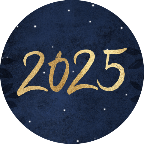 Sluitzegel stickers nieuwjaar met jaartal 2025