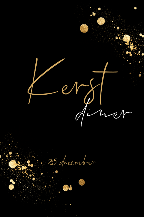 Menukaart kerst maken chique zwart goud