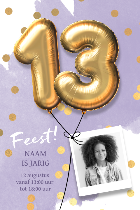 Verjaardag uitnodiging meisje 13 jaar