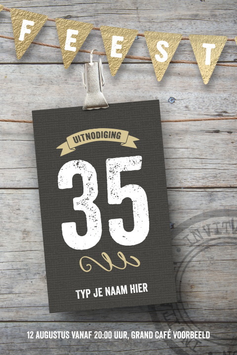 Verjaardagsuitnodiging feest label