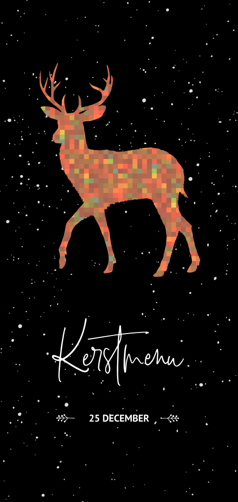 Kerst menukaart wild hert