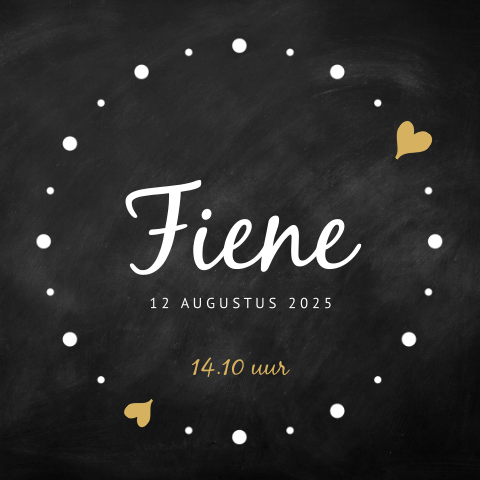 Geboortekaartje design klok zwart wit meisje