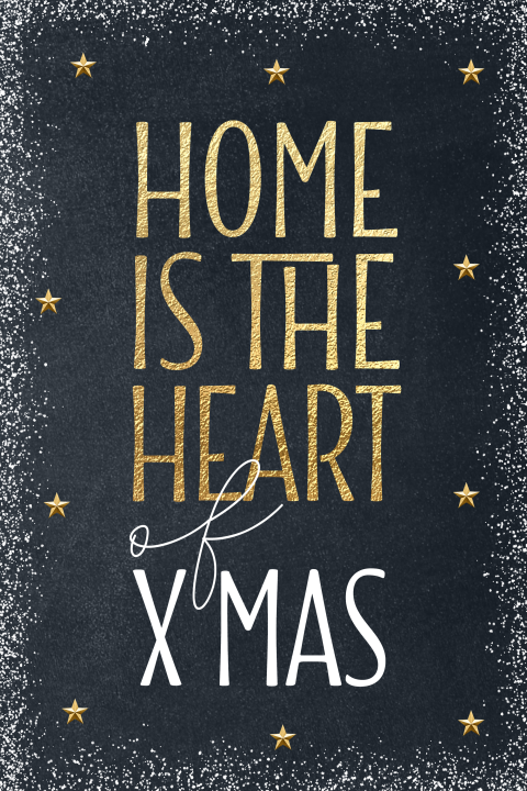 Warme kerstkaarten home is the heart of x-mas
