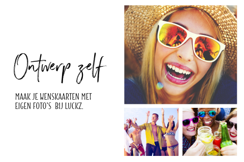 Foto kaart met 3 eigen foto's zelf ontwerpen