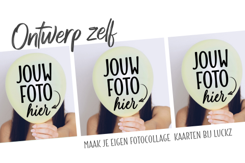 Foto collage kaart met 3 foto's