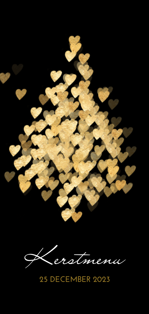Menukaart kerst kerstboom zwart goud