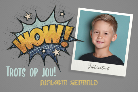 Trots op jou kaart met eigen foto stripboek wow
