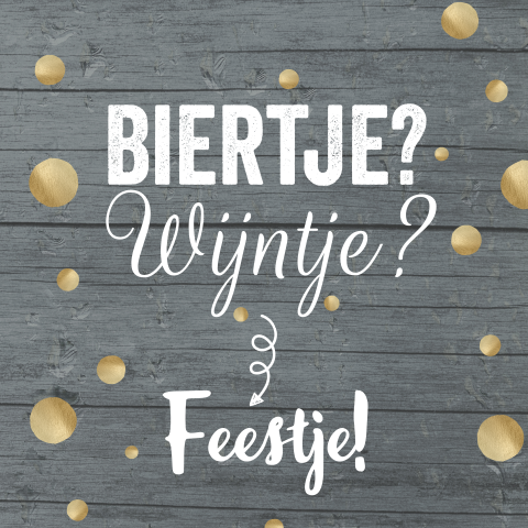 Biertje wijntje feestje leuke uitnodiging