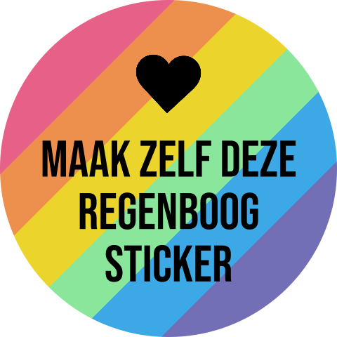 Regenboog sticker zelf ontwerpen sluitzegel 35mm