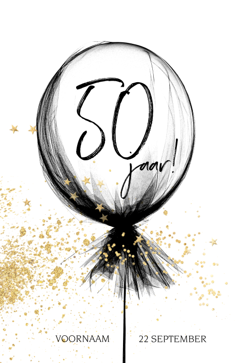 Trendy Verjaardag uitnodigingskaart 50 jaar ballon