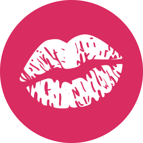 Sluitzegel sticker met lippenstift kus