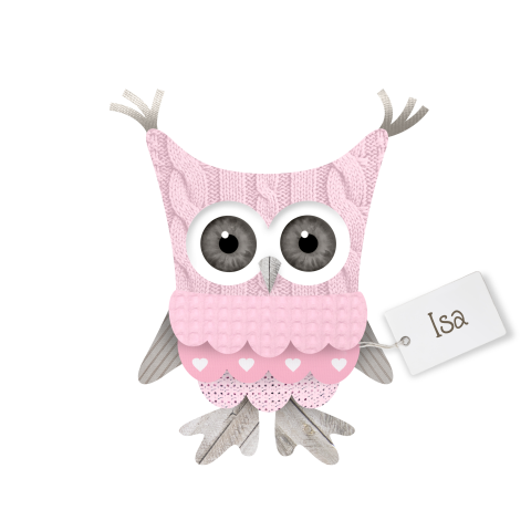 Schattig geboortekaartje uil illustratie lief roze