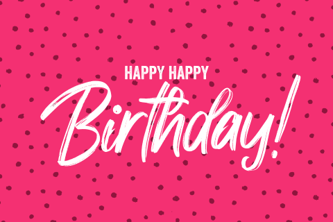 Verjaardagskaart confetti Happy Birthday roze