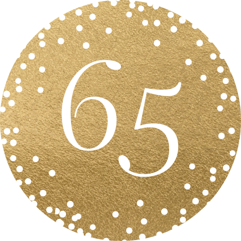 Chique sticker uitnodiging jaartal goud wit