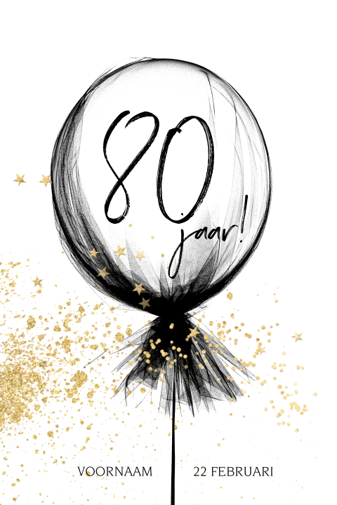 Trendy Verjaardag uitnodiging 80 jaar ballon