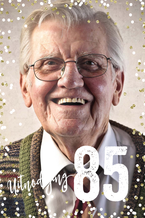 Uitnodigingen 85 jaar man of vrouw foto (enkel)
