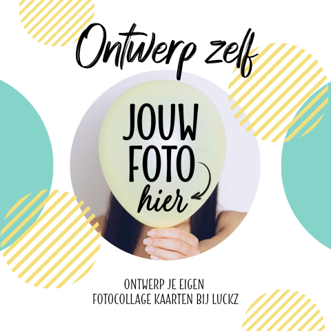 Vrolijke fotokaart uitnodiging maken