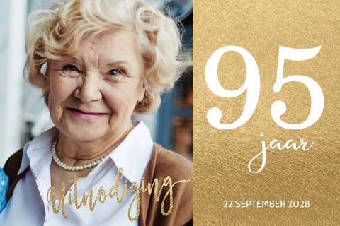 95 jaar uitnodigingen met foto goud