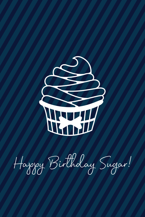 Verjaardagskaart Happy Birthday Sugar Cupcake blauw