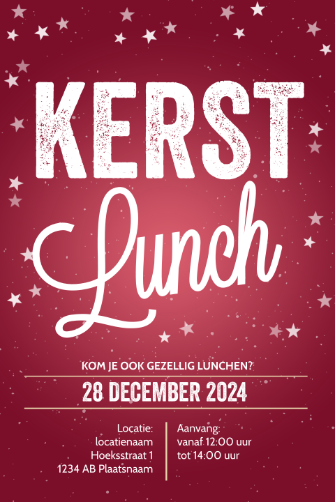 Kerst uitnodiging lunch of ontbijt