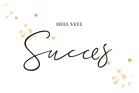 Succes kaart stijlvol hartjes